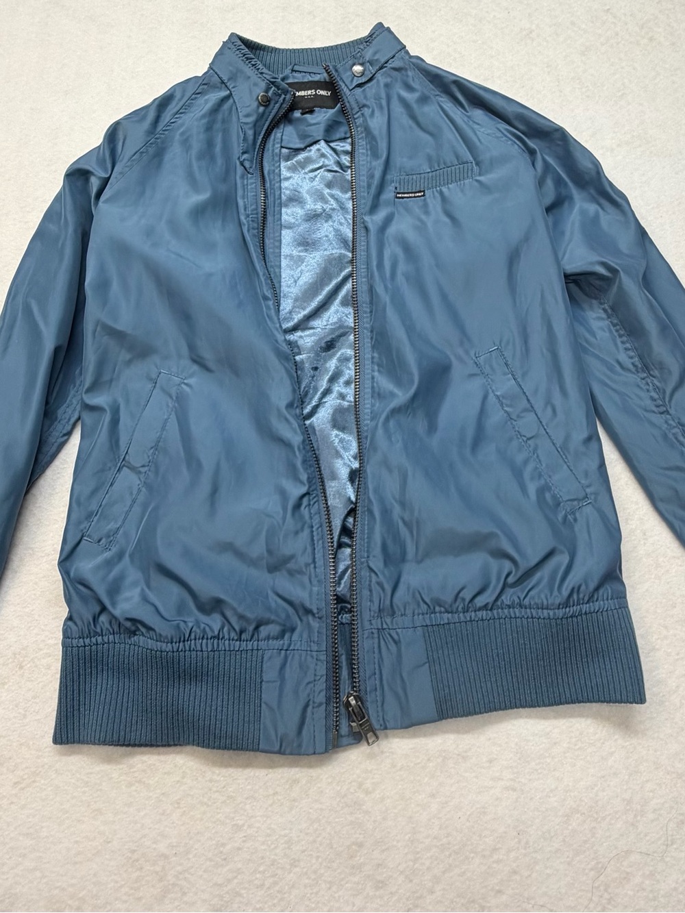 Members Only Slate Blue Bomber Jacket